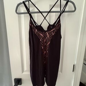 Vocal Black and Pink Sequin Cami Top